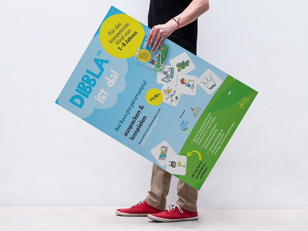 DIBBLA – das Bewegungskartenspiel für Kinder 3 Plakat für das Bewegungskartenspiel