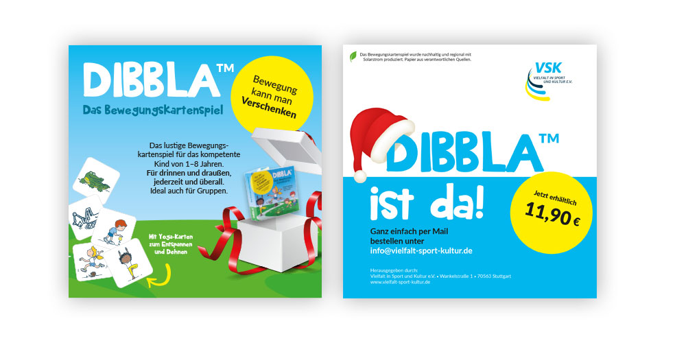 DIBBLA – das Bewegungskartenspiel für Kinder 4 Werbeaktion Weihnachten für DIBBLA