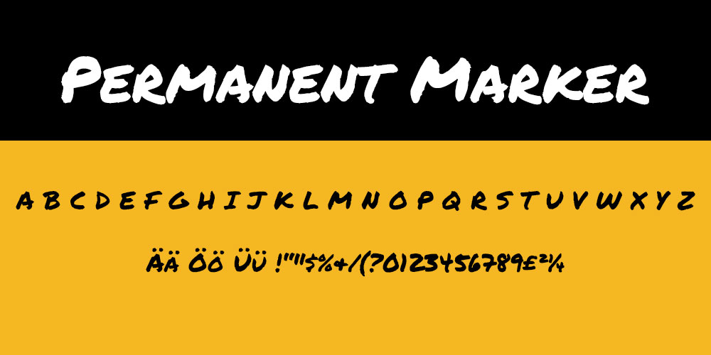kostenlose Handschrift-Fonts mit deutschen Schriftzeichen 2 Permanent Marker
